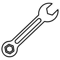 Vector art of wrench tool isolated on white background