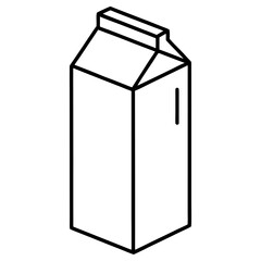 Vector art of outline of a milk carton isolated on white background