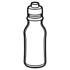 Vector art of outline of a plastic water bottle isolated on white background