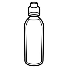 Vector art of outline of a plastic water bottle isolated on white background