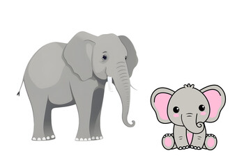 Obraz premium Elephant Clipart Set