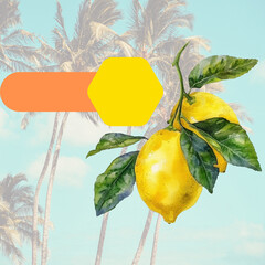 Tropical Lemon Clipart Summer Design