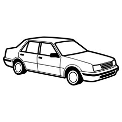 Obraz premium Vector art of car sedan isolated on white background