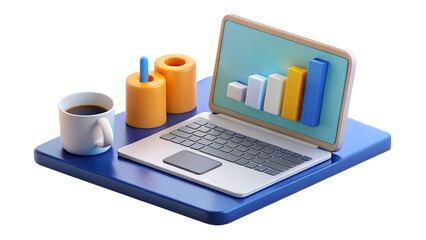 3D Laptop Icon for Technology and Digital Concepts