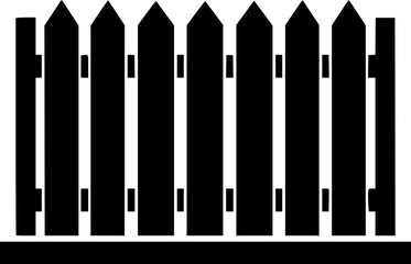 fence icon illustration, fence black silhouette logo svg vector