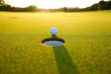 Golf Ball Resting on the Edge of a Hole - Perfect Score
