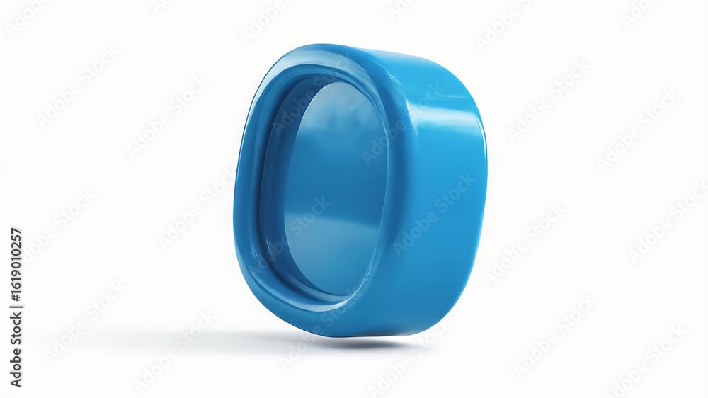 Poster dynamic blue 3d shape: abstract rotating cylinder animation