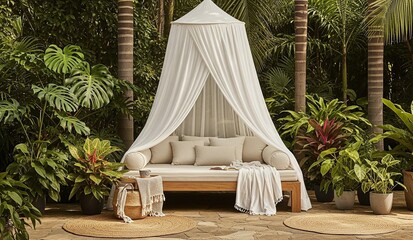 Outdoor-Bett mit Moskitonetz