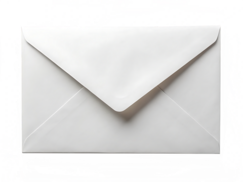 White Envelope with Shadow and Glitch Effect Border paper mail isolated on a transparent background