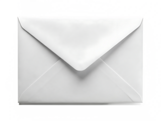 A white envelope with a slightly open flap casting a shadow on a white background with colorful digital glitches around the edges isolated on a transparent background