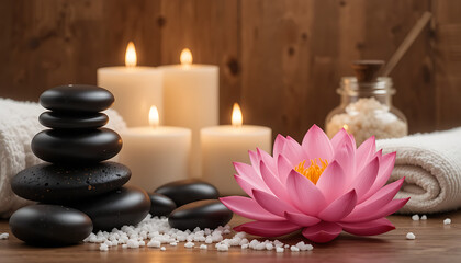 Serene Spa Still Life with Lotus.