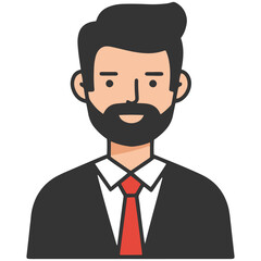 Confident businessman with beard and red tie, professional and modern look