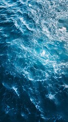 Ocean Waves Texture Deep Blue Water Background, Sea Surface, Marine Nature