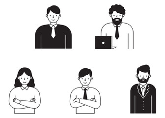 business people icons set