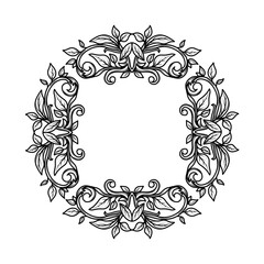 Circular Baroque Botanical Frame Clean Vintage Design