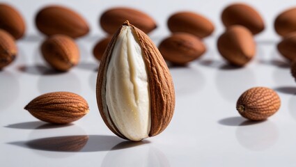 Captivating image of almonds focusing on their exquisite shape.