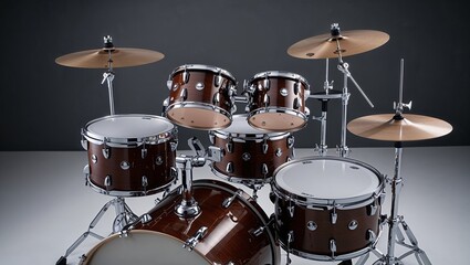 Visually striking drum set showcasing a blend of craftsmanship and art.
