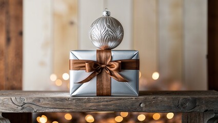 An enticing silver gift box representing thoughtfulness and care.