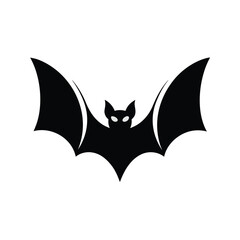 Obraz premium Bat silhouette halloween vector illustration. Black bat silhouette vector logo, icon.
