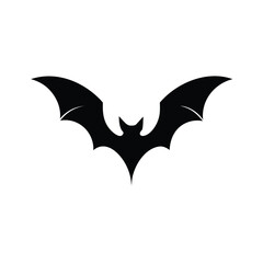 Fototapeta premium Bat silhouette halloween vector illustration. Black bat silhouette vector logo, icon.