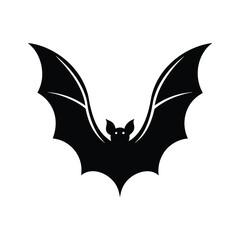 Bat silhouette halloween vector illustration. Black  bat silhouette vector logo, icon.