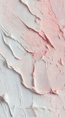Pale Pink Cream Strokes on White Textured Background