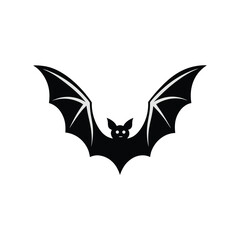 Obraz premium Bat silhouette halloween vector illustration. Black bat silhouette vector logo, icon.