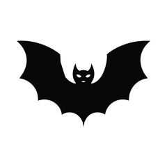 Fototapeta premium Bat silhouette halloween vector illustration. Black bat silhouette vector logo, icon.