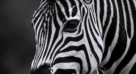 Zebra Portrait Close-up Black and White Striking Pattern Animal Wildlife