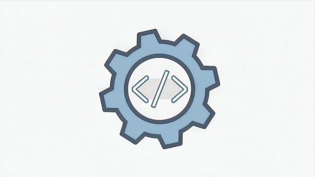 Animated Gear Icon with Coding Symbols