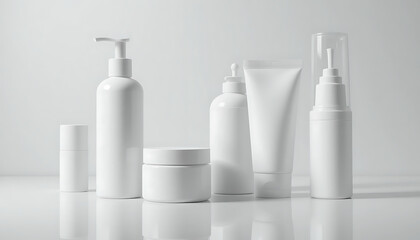White Cosmetic Packaging Mockups.