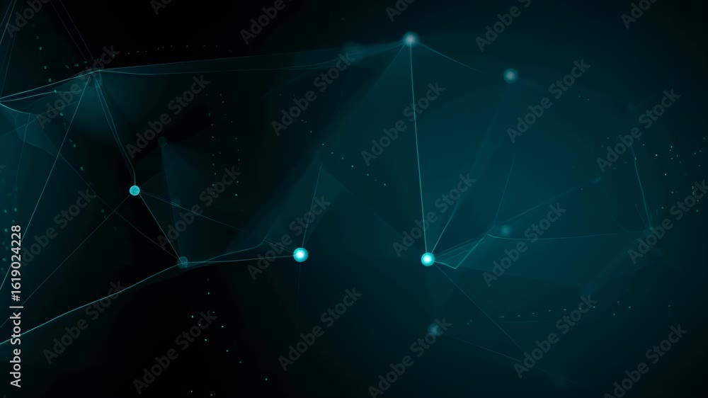 Poster teal network of interconnected nodes