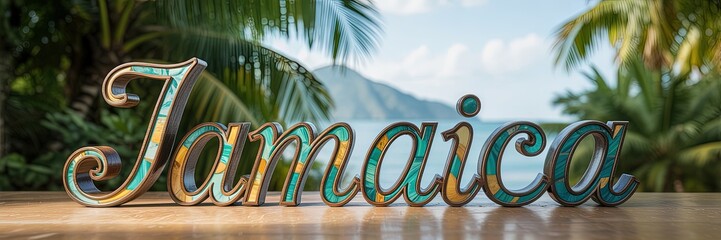 Jamaica Tropical Beach Paradise with Palm Trees and Ocean View | Exotic Caribbean Travel Destination Concept