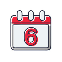 Calendar with 6 Icon