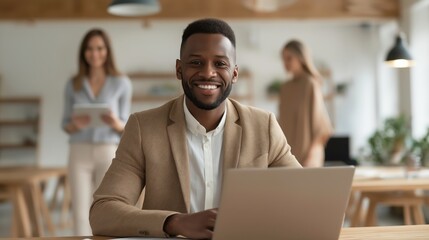 Confident Professional Man Working in Modern Office