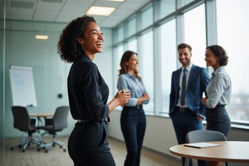 Diverse Team Presentation in Modern Office - Collaboration & Success