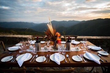 Elegant Dinner Party with Stunning Mountain View