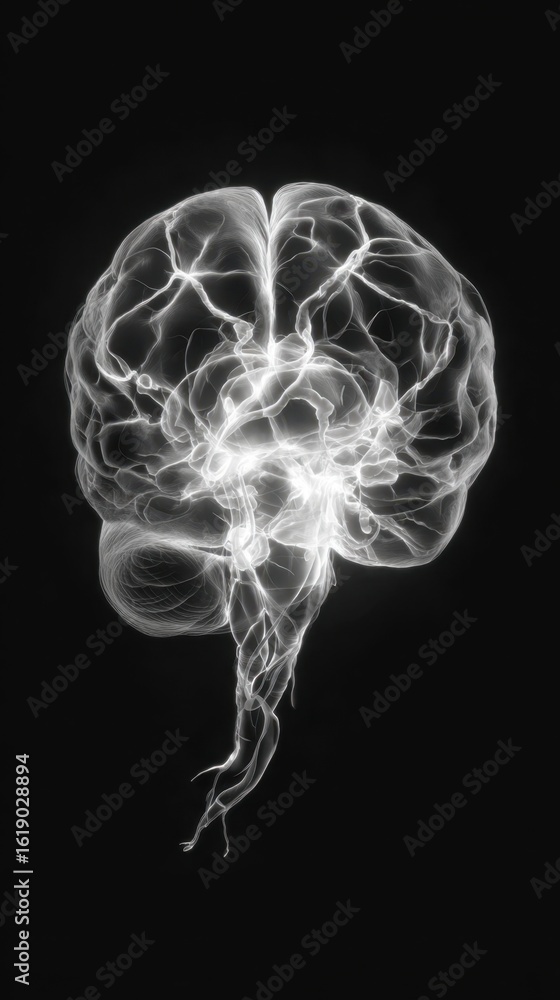 Poster timelapse effect of a bright brain image shifting to grayscale depicting the emotional dulling linke