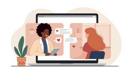Virtual therapy session: online counseling with diverse connection
