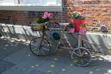 Fototapeta premium Decorative Bicycle Planter with Flowers