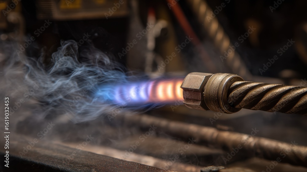 Aufkleber pulsed plasma dust welding torch emitting vibrant plasma arcs and generating smoke during a syntheti