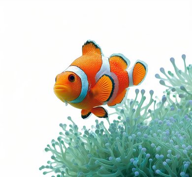 clown fish, fish, blue tang, nemo, clownfish, underwater, finding nemo, sea, water, ocean, aquarium, coral, sea anemone, tropical, blue, animal, cartoon, isolated, vector, nature, illustration