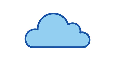 Simple blue cloud icon with bold outline on white background