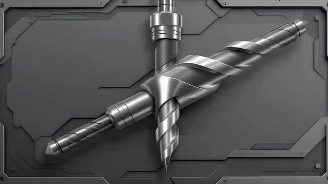 Futuristic Drill Bits on a Modern Background