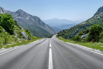 Fototapeta premium Mountain road scenic landscape background