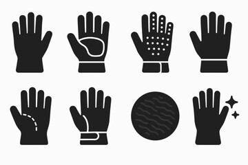 Obraz premium Hand gesture silhouette icon set. communication, sign language, symbol icons collection