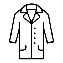 Coat icon in simple outline style on transparent background  