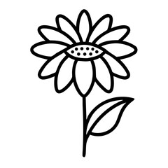 Coneflower icon in simple outline style on transparent background  