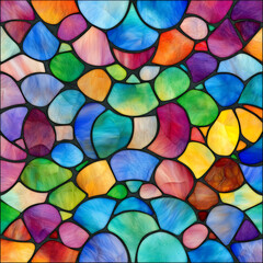 Stained Glass: Colored glass pieces arranged in decorative patterns, often used in windows of religious buildings and historic structures. seamless texture 