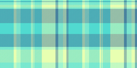 Vibrant pastel plaid pattern in teal and pale yellow. Perfect for textile design, website backgrounds, or fashion projects. This cheerful, woven texture evokes feelings of freshness and spring.